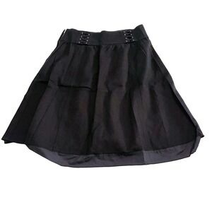 Club Monaco Black Midi Banded Skirt Eyelet Accent Detail SZ6 Style 00300168